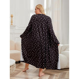 Plus Size Pajamas Women Light Luxury Cool Feeling Nightgown Bathrobe Two Piece Home Wear