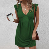 Summer Women  Clothing V neck Sexy Dress Loose Casual Sleeveless Vest Dress