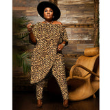 plus Size Women Wear off Shoulder Sexy off Shoulder Printing Two Piece Suit