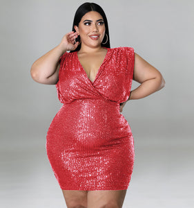 Plus Size Women Clothes Spring Sequin Sexy Vest Dress