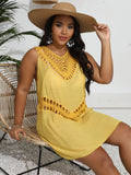 Women Dress plus Size Women Clothes Hand Crocheting Stitching Vest Dress Beach Beach Cover Up