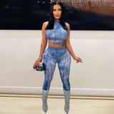 Plus Size Sexy Imitation Denim Printing Suit