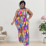 Plus Size Women Clothes  Suspender Straight Jumpsuit Trousers  Arrival