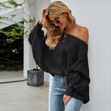 V-Neck  Long Sleeved Pullover Sweater