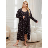 Plus Size Pajamas Women Light Luxury Cool Feeling Nightgown Bathrobe Two Piece Home Wear