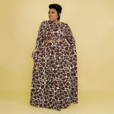 Plus Size Autumn Winter Printing Casual Set Women two piece set