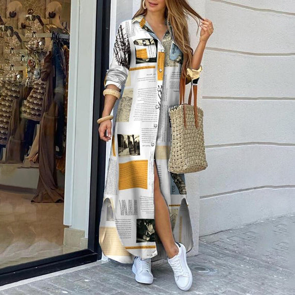 Temperament commuter trend loose long shirt dress