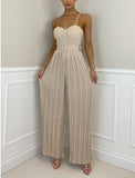 spring/Summer Strap Pleated Sexy Belt Slim Fit Bodysuit