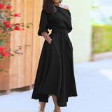 Diagonal shoulder strap solid dress wholesale dress fashion