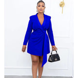Plus Size Autumn Office Office Slim Fit Lace up Suit Skirt  Dress