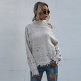 Leisure Half High Neck Long Sleeve Pullover Shirt