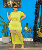 Plus Size Sexy Holes Solid Color Nightclub Dress
