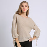 Leisure Straight Neck Long Sleeve Pullover Shirt