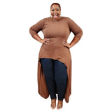 Plus Size Solid Color Stretch Knitted Loose Personalized  Women Dress