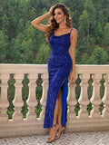Summer Sexy Split Thigh Sequined Camouflage Dress