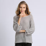 Leisure Straight Neck Long Sleeve Pullover Shirt