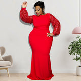 Plus Size Women Clothes Winter New Hit Sequin Sleeve Women Dress