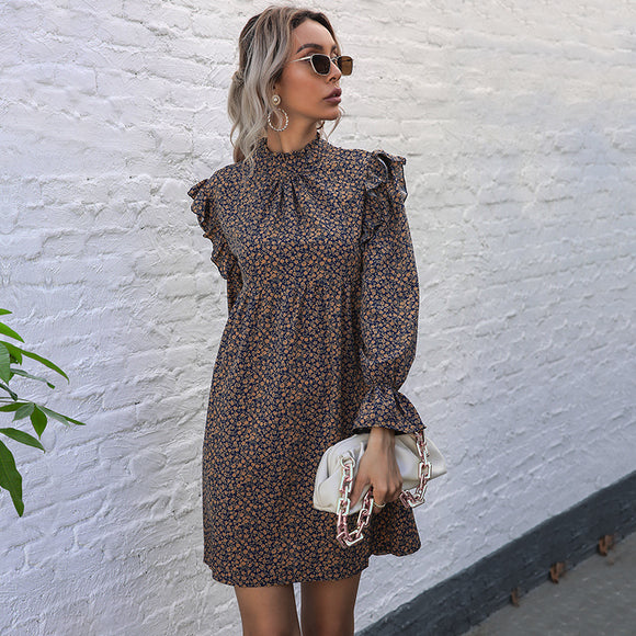Round Neck Slim Long Sleeve Dress
