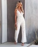 New Design Summer Sexy Elegant Women Clothing Lace  Mid Waist Casual  Smooth Lining Jumpsuit