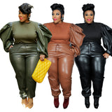 Plus Size Stitching Coating Trendy Casual  Suit