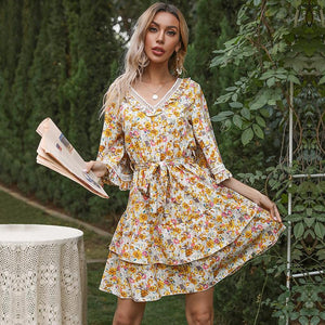 Casual Slim Fit Medium Sleeve Dress
