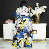 Plus Size Summer Print Long Casual  Women Dress