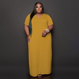 Plus Size Summer Casual Loose Long  Women Dress