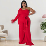 Plus Size Women Clothes Asymmetric Jumpsuit Source