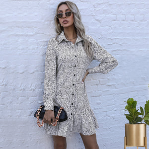 V-Neck Long Sleeve Casual Dress