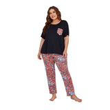 Plus Size Pajamas Summer Short-Sleeved Trousers Casual Home Wear Suit Outerwear Homewear Women Clothing