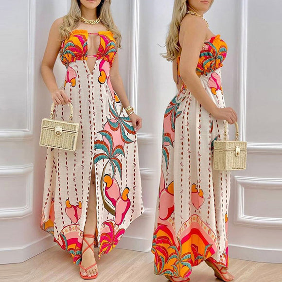 Cut out and split dress