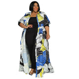Plus Size Summer Print Long Casual  Women Dress
