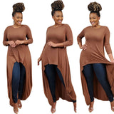 Plus Size Solid Color Stretch Knitted Loose Personalized  Women Dress