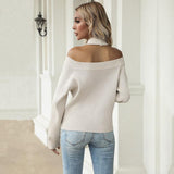 Long Sleeved Slim Fit Hollow-Out Pullover Shirt