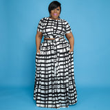 Plus Size cropped Two-Piece Set Multi-Color Printing Suit Women Two-Piece Set