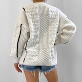 Women Clothing Autumn Winter round Neck Lantern Sleeve Sweater Sweater