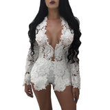 Women Clothing Lace Lace Long-Sleeved Blouse Pants Nightclub