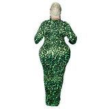 Plus Size Tight Sexy Leopard Print  Women Dress