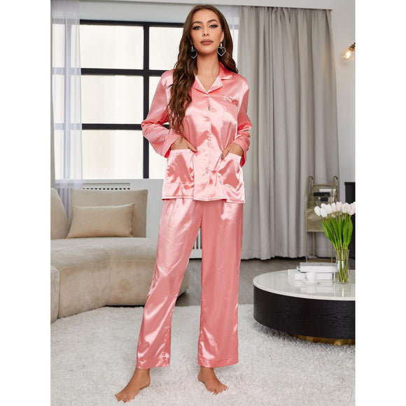 Pajamas Women Autumn Winter Cardigan Long Sleeved Home Wear Two Piece Set