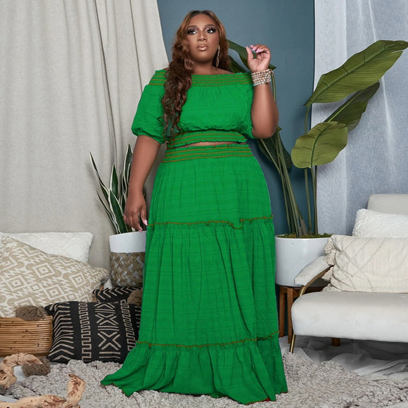 Plus Size Spring Women Wear Suit Two Piece Skirt