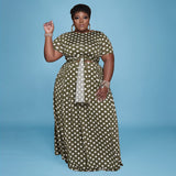 Plus Size Dot Casual Two-Piece Suit Polka Dot  Women Suit
