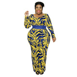 Plus Size Autumn Winter Leopard Print Slim Fit  Women Dress