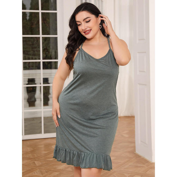 Plus Size Pajamas Summer Girl Sexy Suspenders Nightdress Ladies Homewear