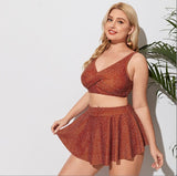 Plus Size New Sexy  Printed Split Bikini Swimsuit