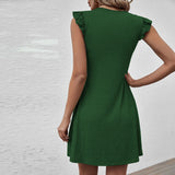 Summer Women  Clothing V neck Sexy Dress Loose Casual Sleeveless Vest Dress