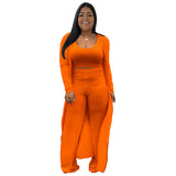 Plus Size Women Clothing   High Elastic Sunken Stripe Three-Piece Suit Tight Sexy Nightclub Women Clothing