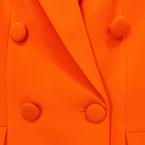 Goods Autumn Winter Double Breasted Slim Mid-Length Work Pant Set Two Piece Blazer Suit Set