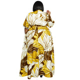 Plus Size Summer Print Long Casual  Women Dress
