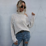 Leisure Half High Neck Long Sleeve Pullover Shirt