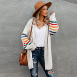 Autumn Winter Cardigan Sweater Women Clothing Plus Size Loose Long Sleeve Mid-Length Coat